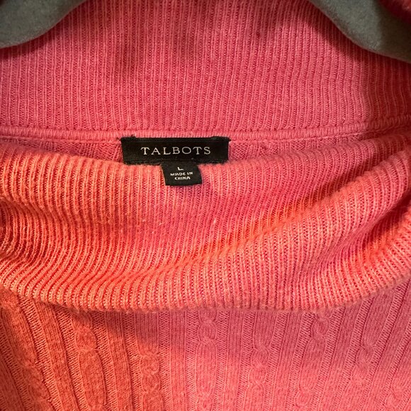 Talbots Pink Ribbed Turtleneck Women's sweater-Size Large - Picture 5 of 5